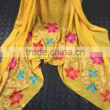 New Style Viscose Colorful Flower Fashion Woman Shawl Embroidery Designs thumbnail-3
