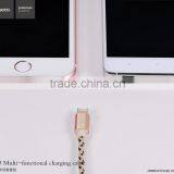 HOCO X3 Multifunctional Charging Cable For Iphone 5s/6/6s/6s Plus and Android Mobile Phone 2in1metal Nylon Weave Cable thumbnail-6