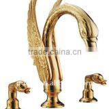 3 Hole Golden Swan Deck-mounted Basin Faucet