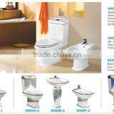 Embossment Ceramic Decorated Two Piece Toilet ,sanitary Ware Toilet Set thumbnail-5