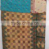 Multi colored Kantha bed covers throws Gudri