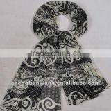 100% Polyester Lace Print Scarf thumbnail-1