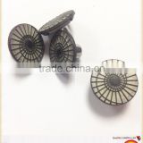 New design spiral grain metal snap button with plating/spray white lacquer