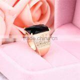 1 Dollar Items Zinc Alloy Black Gemstone Single Stone Gold Ring for Women thumbnail-5