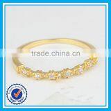 Brief Style Fancy Women Golden Ring cz Crystal 14k Thin Gold Ring thumbnail-2