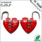 CJSJ Hot Sale Cable Padlock CH-28B Red Heart Shaped Combination Lock thumbnail-2