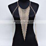 Gold And Silver Plated Long Necklace Fashionable Body Chain Jewelry thumbnail-2