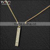 alloy IP gold fashion necklace with engraving charm tag jewelry