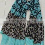 In Stock Leopard Patchwork Polyester Printed Scarf thumbnail-1