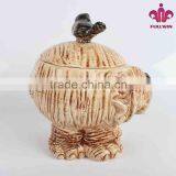 Elephant Design Bulk Ceramic Candy Jar With 3D Lid thumbnail-3
