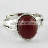 Charming !! Bezel Setting Red Onyx 925 Sterling Silver Ring, Indian Silver Jewelry Supplier, Exporter and Wholesaler thumbnail-2
