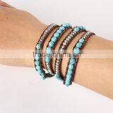 Pure Natural Turquoise Bracelets Lady National Wind String Multilayer Collocation is Pure Manual thumbnail-4