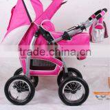 2014 eu More Postion Seat Baby Pram With Big Wheels Canopy and 5 Point Seat Belt