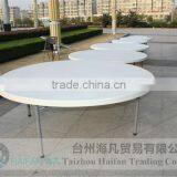 Durable PE 2 Meter White Upscale Round Wedding Table/stainless Steel Bracket Modern Round Marriage Table With Removable Legs thumbnail-6
