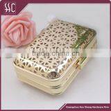 Flat Knob Shiny Gold Compact Frame Clutch Wallet Frame thumbnail-2