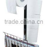 Toilet Paper Dispenser Stand With Magazine Rack, Chrome Plated thumbnail-2