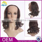 Wholesale cheap u part monofilament wig synthetic hair wig kinky curly u part half wig
