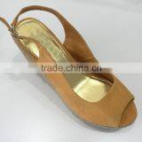 2016 Wholesale Yellow Microsuede Upper Peep Toe Style Platform High Heel Women Sandals Espadrilles Shoes thumbnail-1