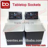 Hydraulic Pop Up Power Socket/Aluminum Panel Power Outlet With Bottom Connecetor for Office Table thumbnail-5