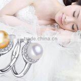 Lastest Design 925 Sterling Silver Engagement Vintage Pearl Ring for Women thumbnail-2