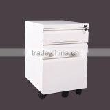 3-drawer steel mobile pedestal / White