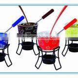 Ceramic Cheese Fondue Set With Stand With Green Color Cheese Press thumbnail-1
