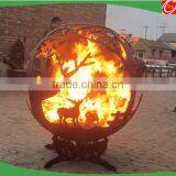 Art Sculpture Carbon Steel Fire Pits ,steel Sphere Fire Pits for Outdoor Decoration thumbnail-2