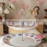 Ceramic 2 Tier Double Layer Porcelain Cake Stand