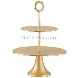Golden 2 Tier Wedding Cake Stand thumbnail-1