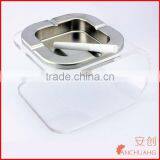 Craft Acrylic Disc Curved Glass Metal Ashtray thumbnail-1