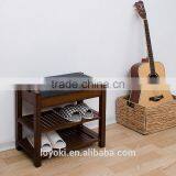 Eco Friendly Unique Bamboo Shoe Rack 2 Titer Bamboo Storage Bench With Seat thumbnail-2