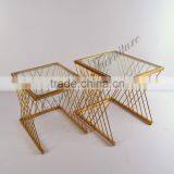 C8098 Glass Top Stainless Steel Tea Side Table thumbnail-2