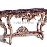 Baroque Style Living Room Furniture Set Console Desk With Marble Top thumbnail-2