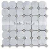 MM-CV328 Best Quality Decorative Natural Stone Octagon White Marble Mosaics Tile thumbnail-1