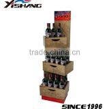 4 Tier Wine Varnishing Display Shelf With Iron Pipe Support thumbnail-1