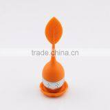 Good Quality Orange Handle Silicone Tea Strainer thumbnail-1