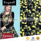 Custom Yellow Lemon Digital Printed Cotton Linen Textile Fabric for Dresses thumbnail-1