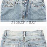 Frayed Solid Color Ninth Womens Fashion Jeans thumbnail-4