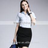 Fashion Ladies Short Sleeve Formal Tops Blouse Cotton Shirt thumbnail-1