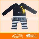 New Baby Clothes Cartoon Giraffe Long Sleeved Striped Soft Cotton Baby Romper thumbnail-1