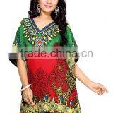 2016 Latest Fashion Women's Turkish Chiffon Beachwear Digital Print Kaftan thumbnail-2
