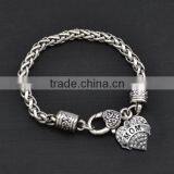 2016 Twist Chain Bracelet Custom MOM Heart Charm Bracelet Fashion Style Clasp Bracelet for Mother's Day thumbnail-1