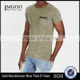 MGOO Custom Pocket Tshirt Pattern Wholesale Slim Fit Snow Wash T Shirts For Men thumbnail-1