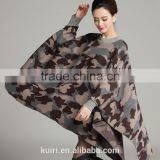 New Brand Camouflage Color Big Size Pullover Shawl Wrap o Collar Fashion Long Womens Knitted Capes And Ponchos for Autumn Winter thumbnail-6