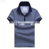 Men Fashion 100% Cotton Golf Custom Striped Polo Shirt thumbnail-3