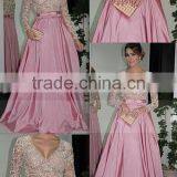 2016 Prom Dresses V Neck Full Sleeves A Line Taffeta With Beading Floor-Length thumbnail-1