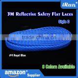 3M Black Fully Laced Reflective Flat Laces - 8 Colors and 3 Lengths Available Reflective Laces - 3M Reflective Style Shoelaces thumbnail-2