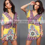 Walson Newest Fashion Milk Silk Sexy V-neck Dress Skirt Big Yards Beach Holiday Dress thumbnail-4