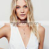 2016 Guangzhou Shandao Bulk Wholesale Fashion Design Summer Casual Sleeveless V Neck White Cotton Women Frock Top thumbnail-5