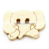Wood Sewing Buttons Scrapbooking Elephant Head Natural 2 Holes 17x12mm thumbnail-1